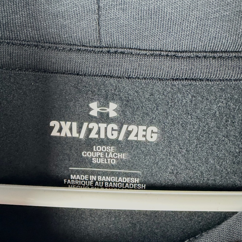 Under Armour Project Rock Hoodie 2XL Black Gym Pullover BSR Logo - Picture 10 of 10